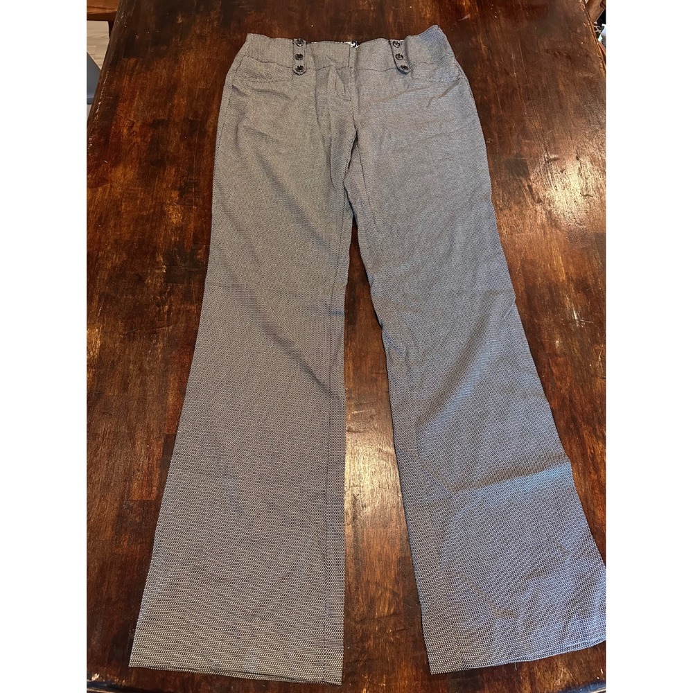 Joe B Dress Pants Womens 5 Grey Excellent Micro Pattern Wide Leg Trouser